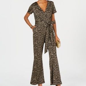 NWT! Ivanka Trump Cheetah Flare Jumpsuit 10